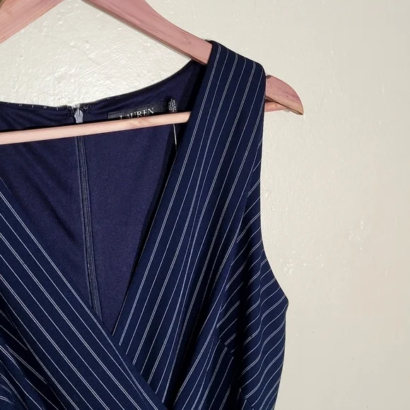 NWT | Lauren Ralph Lauren Pinstripe Jumpsuit | size 14 - Picture 4 of 7
